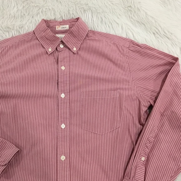 Fossil men’s red white striped classic fit button down shirt size small - Picture 3 of 5